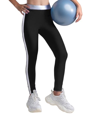 YEAHDOR Kids Girls Athletic Yoga Leggings Metallic Running Workout Pants Stretchy Active Dance Tights
