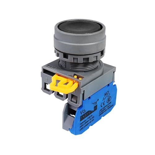 Interrupteur de position FXBY6 22mm plastique noir bouton rotatif type avion autobloquant 1NO