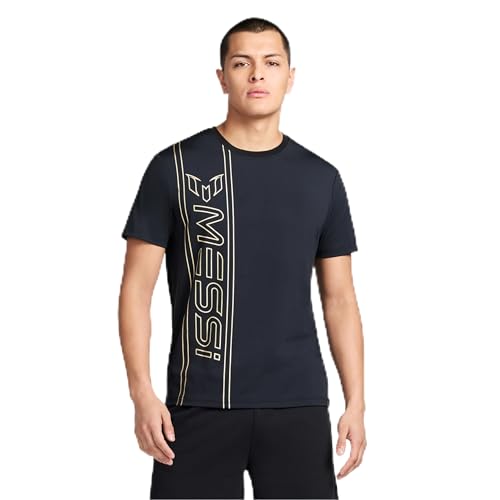 Image of Messi Men's Lifestyle Side Track Poly Tee, Standard Fit T-Shirt, Polyester & Spandex