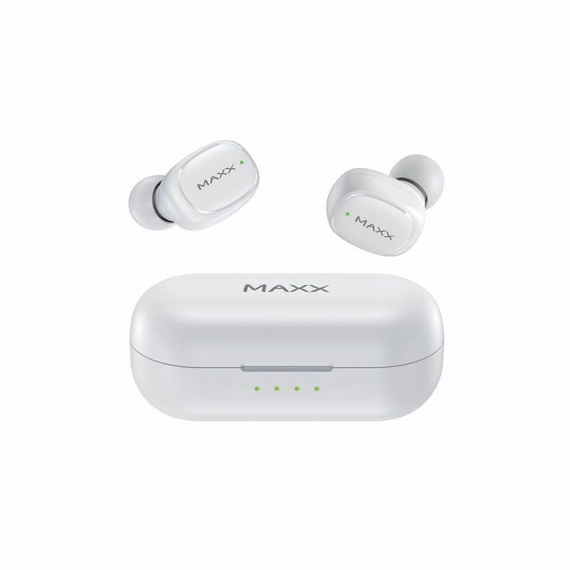 Maxx PX4 True Wireless Earbuds with Super Fast Charging Upto 54 Hrs Playtime, IPX6 Water and Sweat Resistant, Touch Control, (White)