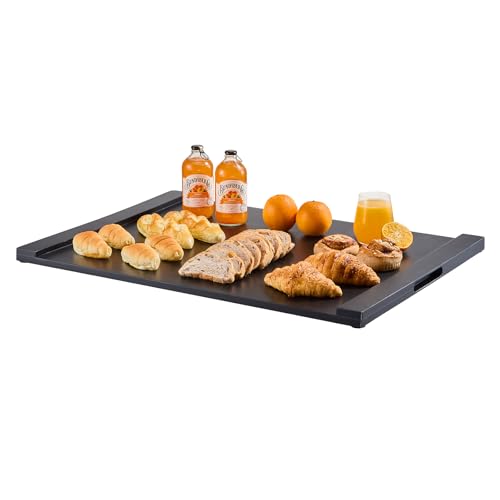 Image of VEVOR Noodle Board Stove Cover, Stove Top Covers for Gas Burners & Electric Stove, Pine Wood Cutting Board with Built-in Handles, RV Stovetop Cover /Kitchen Sink Cover for Counter Space & Tray, Black