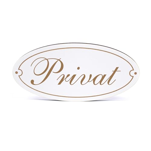 Dekolando Deko Türschild oval - Privat - Schild 15 x 7 cm - Schilder Türschilder Namensschilder...