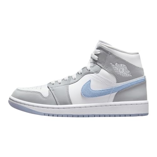 Image of Air Jordan 1 Mid Women's Shoes (White /Wolf Grey /Aluminum)