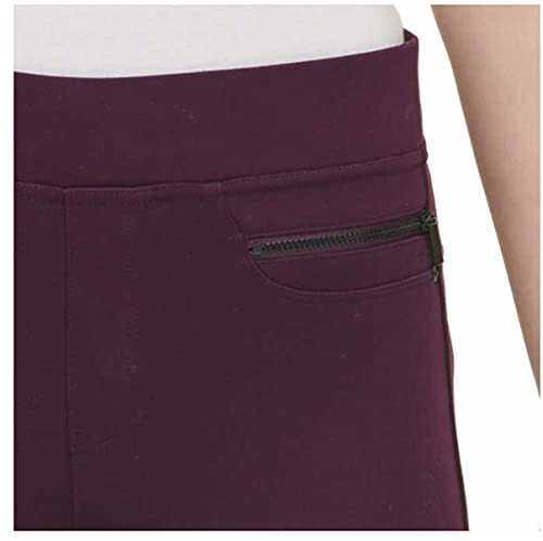 DKNY Ladies Pull-on Ponte Pant - Large Sizes - Black Gray Purple (XX-Large, Merlot)4