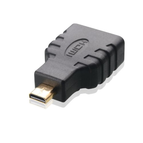 HomeLink chapado en oro HDMI hembra a micro HDMI macho adaptador convertidor tipo D (1 x HDMI Adapter)
