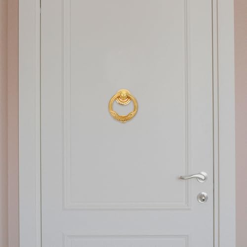 Aldaba de puerta dorada para sustituir timbres comunes con seguridad y estilo vintage único 8