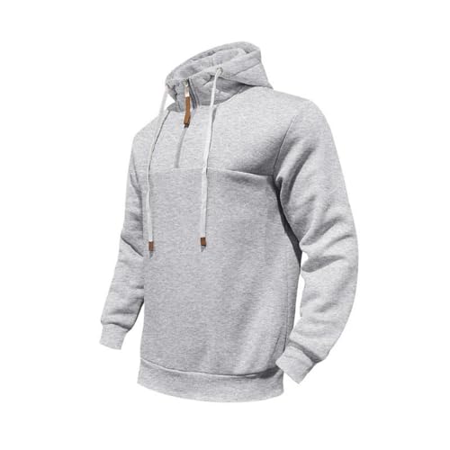 Hoodies for Men Solid Color Hoodie Long Sleeve Loose Pullover Sweatshirts with Pocket2