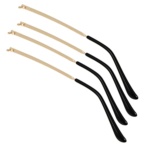 HOMOCONO 2 Pairs Spectacle Legs Replacement Temple Arm Sunglass Arm Replacement Eyeglass End Tips Replacement Glasses Temple Eyeglasses Replacement Eyeglass Arm Sleeves Eyewear Golden Metal