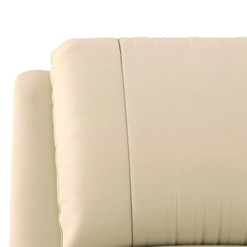 Image of Urban Ladder Lebowski Leatherette One Seater Manual Recliner in Ancient Ivory Cream Colour