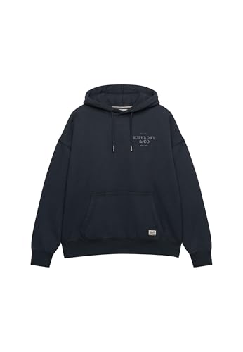 Superdry Sudadera con capucha para mujer de corte holgado, Dark Navy, 40