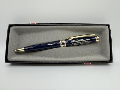 Image of Jesus John 3:16 Bible Verse Premium Luxury Brass Twist Pen in Box