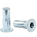 Hordion 25 Pcs Multi-Grip Rivet Nut, M6 Pre-Bulbed Shank Flat Head Threaded Insert Nut Zinc-Plated Rivet Nuts Fasteners for Construction Industrial, Silver