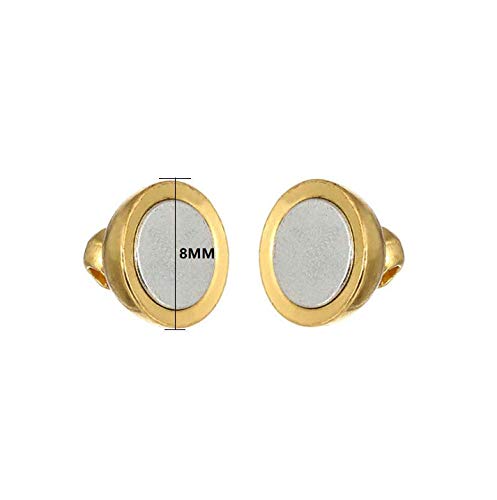 Dnhcll 10Pcs 8Mm Jewelry Magnetic Clasps Round Magnetic Clasps For Bracelet Necklace Making Magnet Converter, Diy Jewelry Accessories (Gold) #TOP2