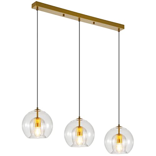 Lámparas de Techo Salon SENFAY Lámpara colgante Comedor Luz Lámparas de araña de bola cristal Cocina Modernas Lámpara de techo Colgante 4 Luces...