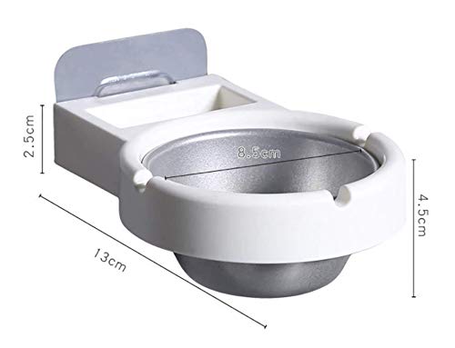 Image of KolorFish Wall Mounted Ashtray, Ashtrays for Cigarettes, Cigarette Holder for Home, Office, Toilet, Bathroom (White)