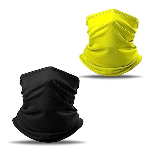 Kit 2 Bandanas Tubular Tamanho Único Multiuso Mascara Balaclava Bike Moto Ciclismo Gola Preta e Azul