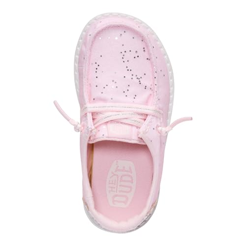 Image of HEYDUDE Girl's Toddler Wendy Sparkle Surprise | Slip On Shoe with Elastic Laces