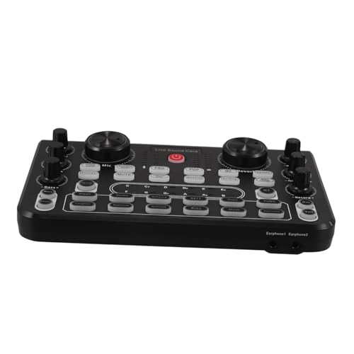 GALPADA Mezclador de Audio Compacto para Karaoke Tarjeta de Sonido Profesional para Transmisión Preciso y Compatibilidad Amplia para Streaming Podcast y Reuniones Pequeñas