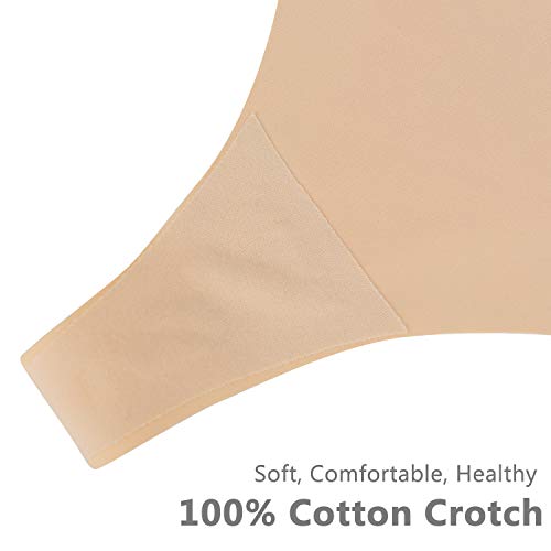 Image of SHARICCA Women No Show Seamless Underwear Thong Invisible Soft Panties Multi Pack