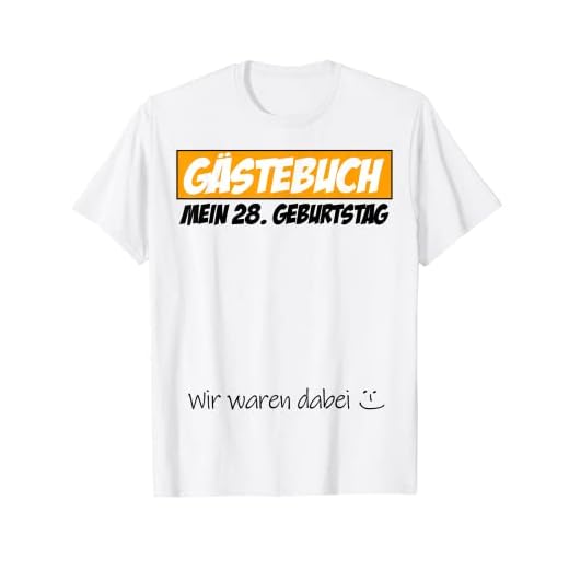 Libro de visitas de 28 cumpleaños para mujer y hombre, 28 años, 1994, regalo Camiseta