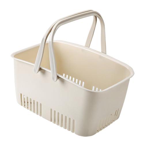 SKISUNO Cesta de Baño Portátil con Asa Organizador Hueco para Ducha Resistente y Funcional para Almacenamiento y Drenaje Baño