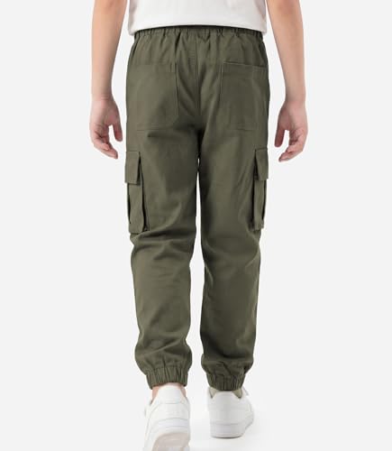 Image of TLAENSON Boys Cargo Joggers Pants Elastic Waist Casual Jogging Trousers Bottom for Kids 6-16 Years