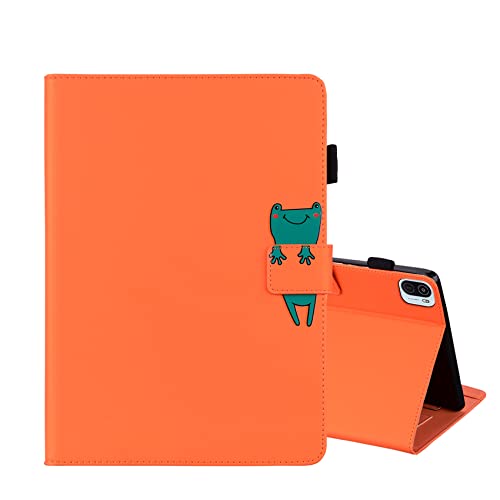 ONETHEFUL hülle Book Cover Etui für Xiaomi Mi Pad 5/Xiaomi Mi Pad 5 Pro 11 Zoll 2021 Schutzhülle PU Leder Tablet Tasche Case Huelle mit Ständer - Orange Cover