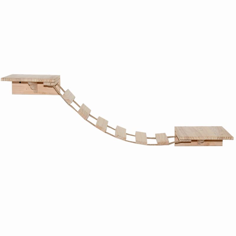 Felivecal Upgraded Wall Mounted Cat Suspension Bridge Ladder