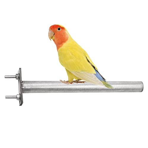 Image of Bird Perch Stand, Stainless Steel Parrot Paw Grinding Sticks, Bird Cage Accessories, Bird Standing Branches Toy for Parrots, Parakeets, Cockatiels