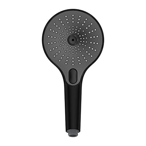 WENKO Duschkopf Ultimate Shower, Handbrause mit 3 Funktionen, spritzwasserarm und leise in der Funktion, ½“ Universalanschluss, für Durchlauferhitzer geeignet, Ø 13 cm, Schwarz/Grau, 25301100