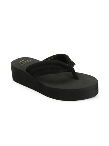 Image of Carlton London women's Solid Thong Strap Stylish Platform Sandal