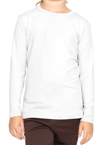 Image of Shirts for Girls Long Sleeve Crew Neck Top, Hoodie or 3 /4 Sleeve Soft Stretch Kids Lightweight Size 2-16