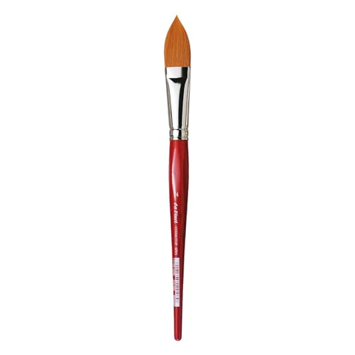 Image of da Vinci Watercolor Series 5584 CosmoTop Spin Paint Brush, Pointed Oval Synthetic with Red Handle, Size 24
