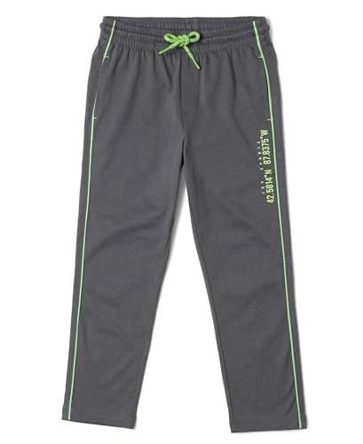 Image of Jockey AB13 Boys Super Combed Cotton Rich Graphic Printed Trackpants with Contrast Side Piping