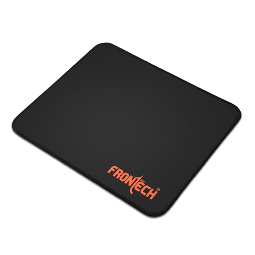 Image of FRONTECH Premium Computer Mouse Pad - 260mm x 210mm x 3mm | Anti-Slip Rubber Base | Water-Resistant | Micro-Textured Surface with Stitched Edges (MSP-0061 ORG)
