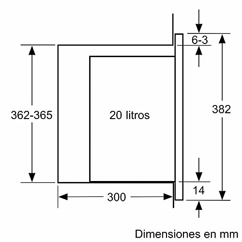 Bosch bel523ms0 eingebaut 20L 800 W schwarz, Edelstahl – Mikrowelle (eingebaut, 20 L, 800 W, Rotation, Berührung, Schwarz, Edelstahl, Knopf)