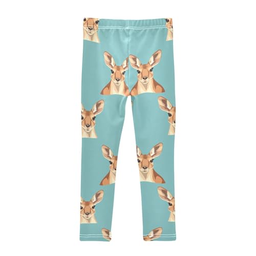 Kangaroo Head Girls Leggings,Workout Leggings for Girls Toddler Athletic Legging Size for 3-10T2