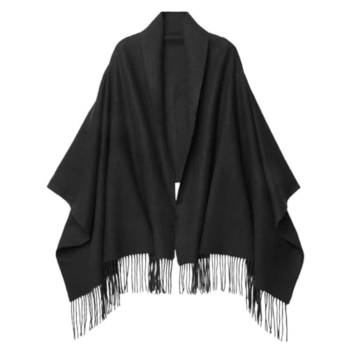 Floralies Cashmere Scarf for Women 80''*27'' Ladies Scarfs Gift Box Pashmina Shawls and Wraps Thick Oversized Scarf Winter (Black)