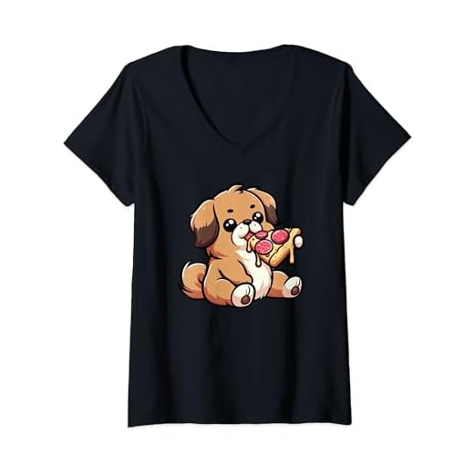 Pekingese Pizza Funny Dog Food V-Neck T-Shirt