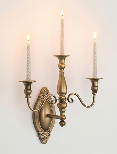 Walasis Vintage Wall Candle Holder Decor: Victorian 3 Arm Candle Sconces