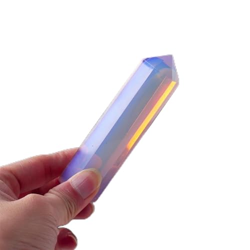 Colonne en cristal d'opale synthétique polie au fini miroir pour décoration chic