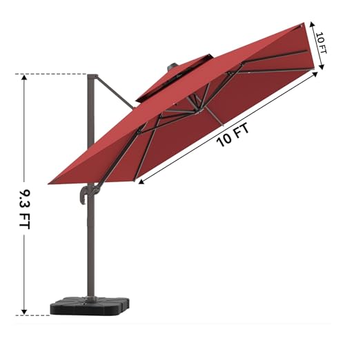 Image of THESHELTERS - Premium Garden Umbrella 360 Degree Rotating Stylish and Durable Outdoor Garden Umbrella with Heavy-duty Water Base (95Kgs)- Patio and Lawn Umbrella, 2.5x2.5m Big Size Outdoor Umbrella with Stand