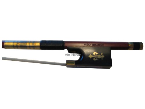 Full-Size 4/4 Silver Winding Violin Bow, Fluer-De-Lys Inlay, Golden Mount, Well-Balanced #TOP1