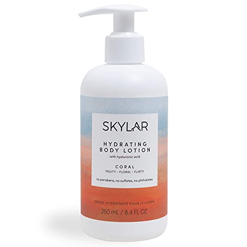 Coral Hydrating Body Lotion By Skylar - Lightweight, Non-greasy, Paraben-Free and Vegan Formula With Hyaluronic Acid and Natural Oils. - Fruity and Floral Scent - 8.4 Fl Oz