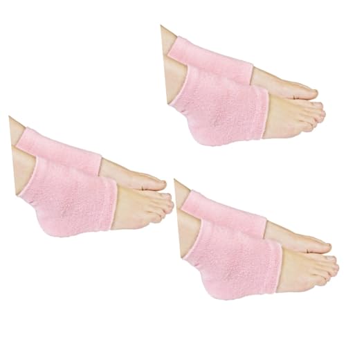 NOLITOY 3pcs Vented Heel Sleeves Moisturizing Socks for Women Toe Recovery Quality Gel Socks