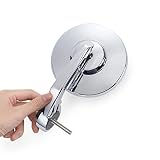 KiWAV Bar End Round Mirrors Short Stem Bob Chrome 5mm Thread compatible for Triumph Air-Cooled Motor