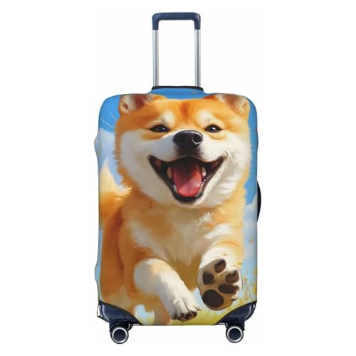 Corgi Luggage Cover Elastic Washable Protector Anti-Scratch Travel Suitcase Covers With Concealed Zipper For 18-32 Inch Luggage Large