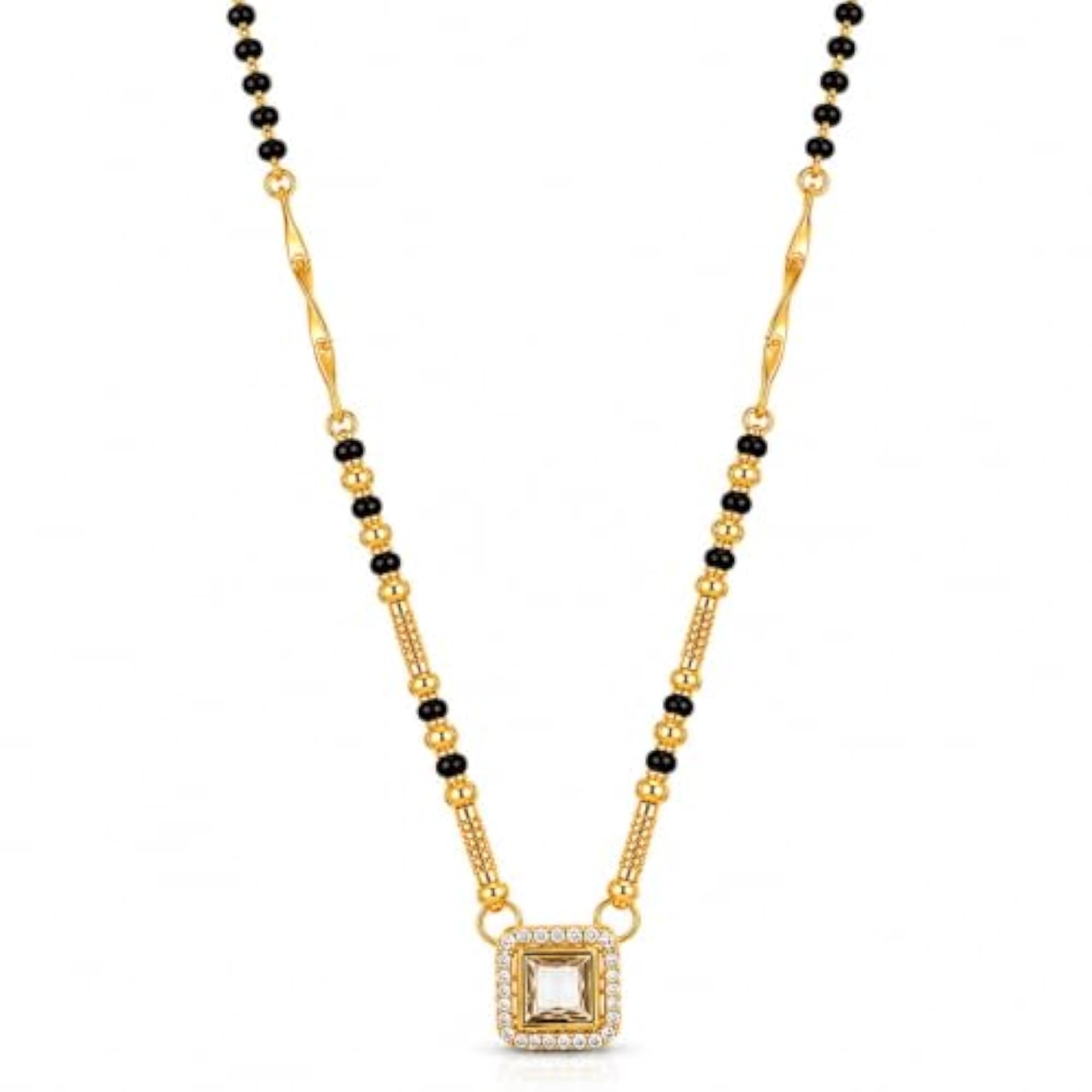 Women's Gold Plated Traditional Mangalsutra with Pearl Drop Pendant