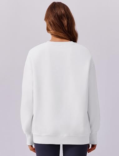 PINSPARK Womens Sweatshirt Crewneck Fleece Pullover Tops Oversized Sweat Shirts with Thumbholes Pockets 2025 Fall Outfits3