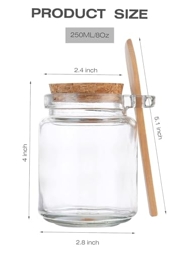 Image of STORE 2508 3 Airtight Glass Spice Jars with Lids and Wooden Spoons | Transparent 200 ml condiment canisters for salt, pepper and chilli flakes; compact storage for kitchen counters.